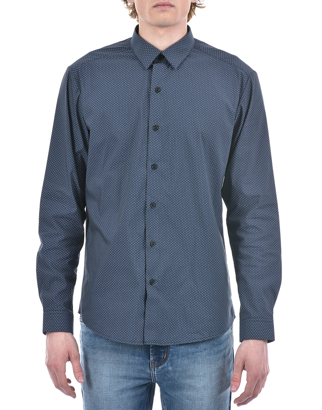 Numero Uno Men Polka Print Blue Shirt